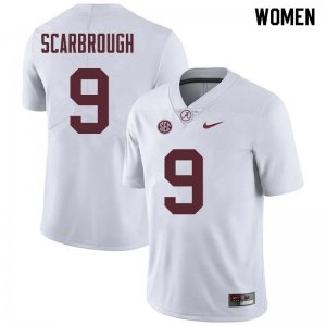 NCAA Women's Alabama Crimson Tide #9 Bo Scarbrough Stitched College Nike Authentic White Football Jersey BW17G55IO